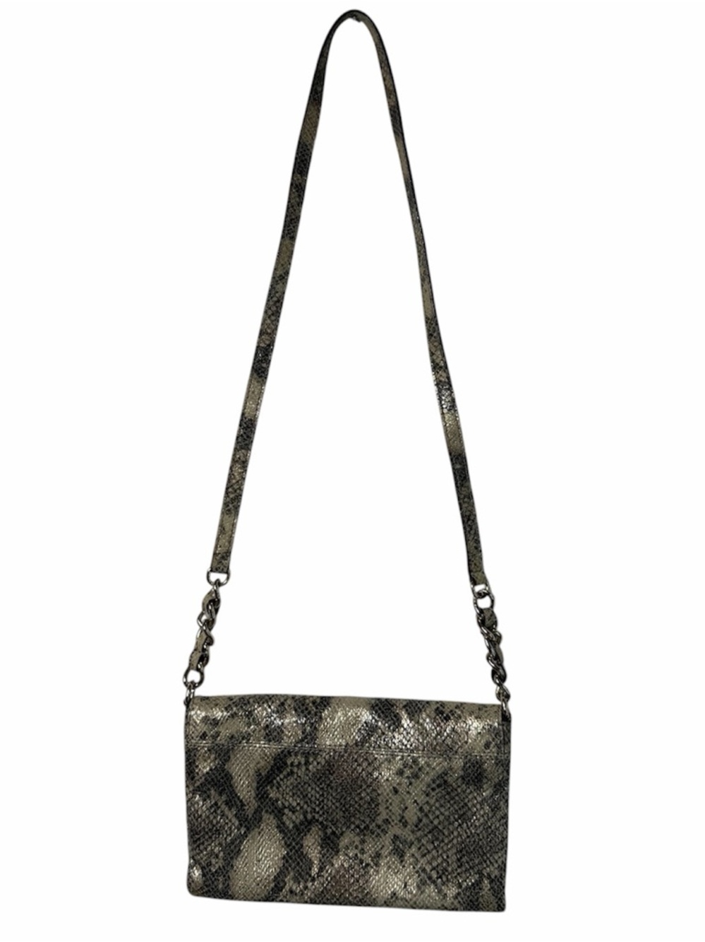 Kate Spade Snake Embossed Crossbody Bag Gold Shimmer Leather Purse - Picture 3 of 8